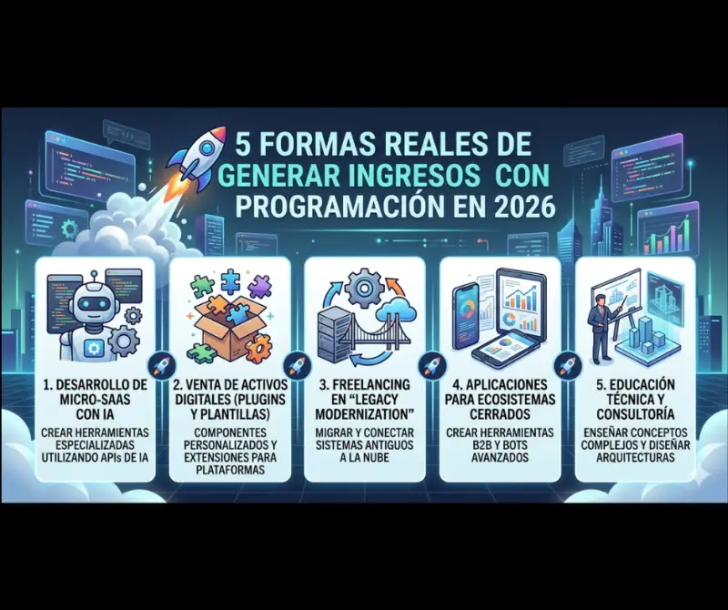 🚀 “5 formas reales de generar ingresos con programación en 2026”