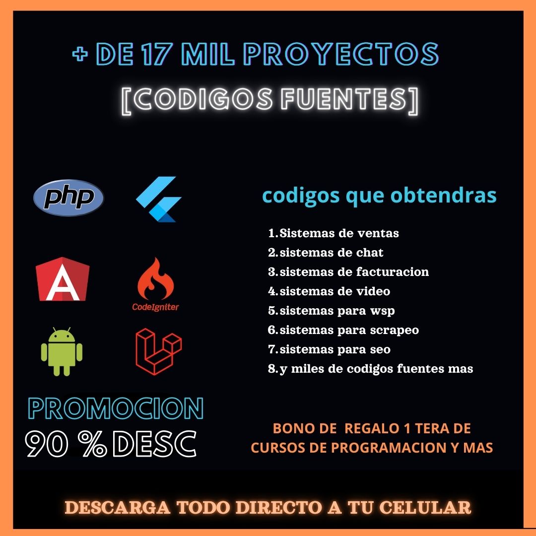 +17.000 Proyectos Fuentes web / app