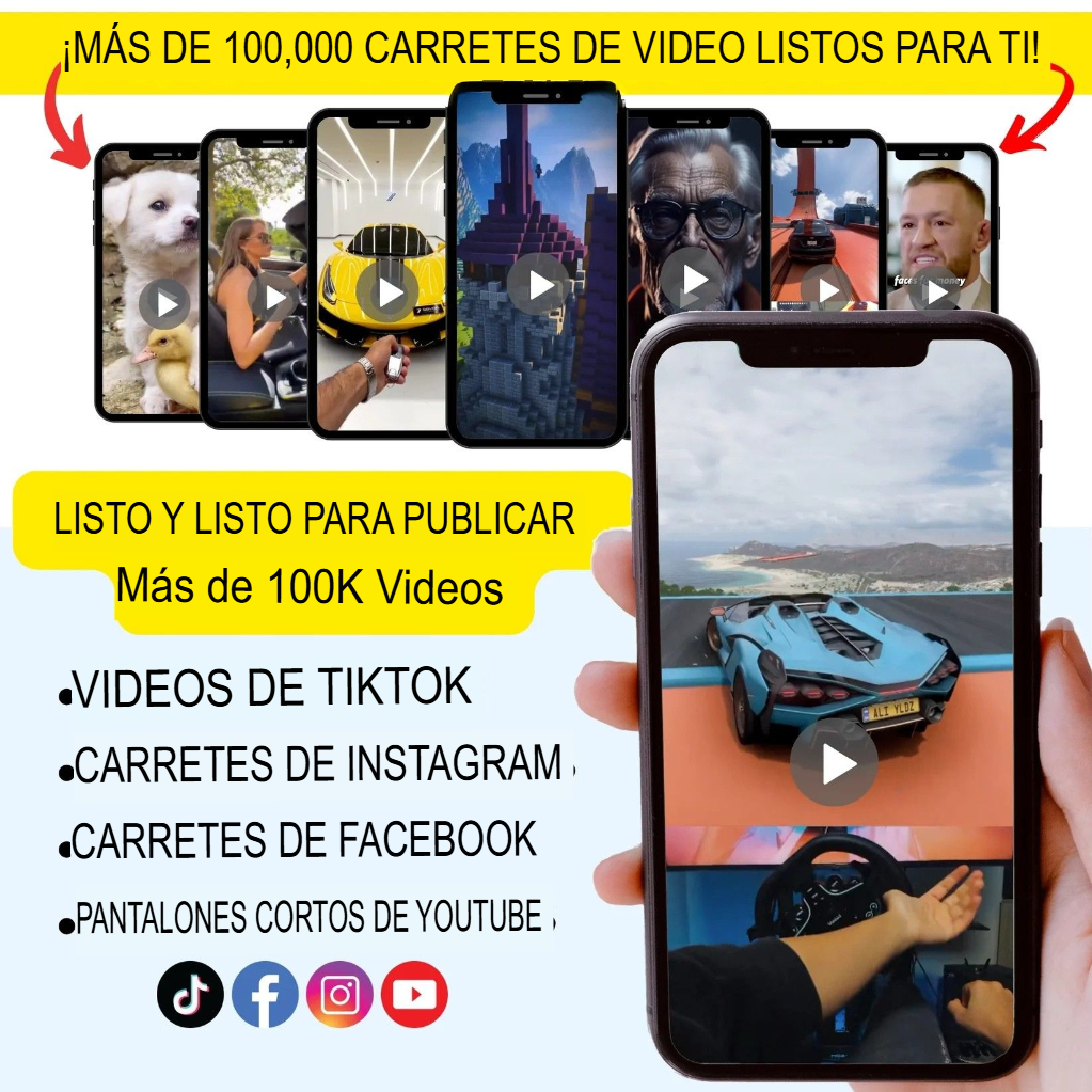 pack 100k miles de videos reel listos para usar y viralizarte