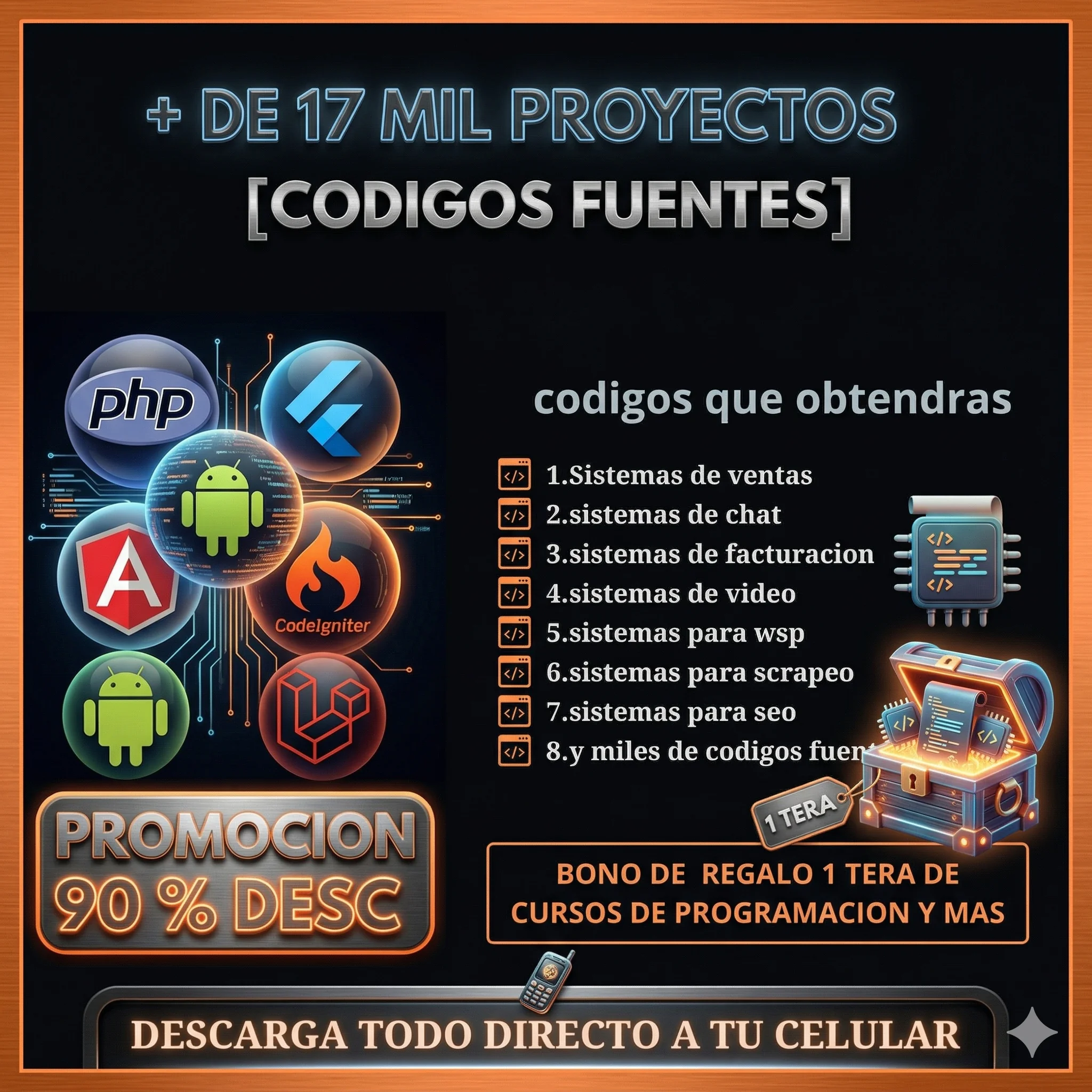 +17.000 Proyectos Fuentes web / app