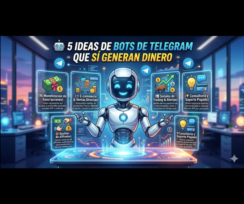 🤖 “5 ideas de bots de Telegram que sí generan dinero”